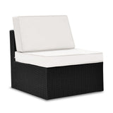 NNEDPE 7pc Black PE Rattan Outdoor Sofa Furniture Garden Patio Set Black