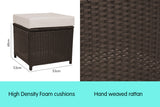 NNEDPE 9pc PE Rattan Cube Dining Garden Set - Brown