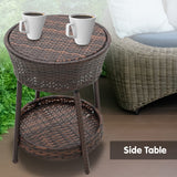 NNEDPE Rattan Outdoor Cooler Table Mini Bar Ice Cool Coffee - Brown