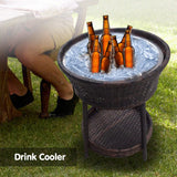 NNEDPE Rattan Outdoor Cooler Table Mini Bar Ice Cool Coffee - Brown