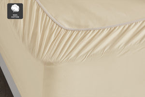 NNEKG 300TC Classic Percale Fitted Sheet (Sand Queen)