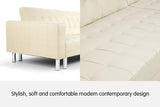 NNEDPE Corner Sofa Bed Couch Lounge Futon with Chaise - Beige