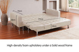 NNEDPE Corner Sofa Bed Couch Lounge Futon with Chaise - Beige