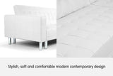 NNEDPE Corner Sofa Bed Couch Lounge with Chaise - White