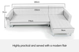 NNEDPE Corner Sofa Bed Couch Lounge with Chaise - White