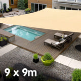 NNEDPE Wallaroo Square Shade Sail - 9m x 9m - Sand