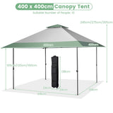 NNECW Pop-Up  Canopy Tent with 4 Reinforced Ribs & Wheeled Bag