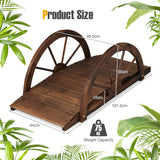 NNECW 1M Wooden Garden Bridge for Courtyard Garden Creek Farm