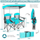 NNECW 2-Person Folding Canopy Chairs with Sun Shade for Beach
