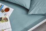 NNEKG 300TC Classic Percale Fitted Sheet (Sky Blue King)