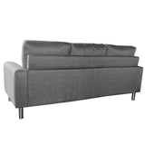 NNEDPE Sarantino Linen Corner Sofa Couch Lounge Chaise with Metal Legs - Grey