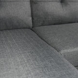 NNEDPE Sarantino Linen Corner Sofa Couch Lounge Chaise with Metal Legs - Grey