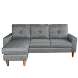 NNEDPE Sarantino Linen Corner Sofa Couch Lounge Adjustable Chaise - Grey