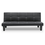 NNEDPE Sarantino 2 Seater Modular Faux Leather Fabric Sofa Bed Couch - Black
