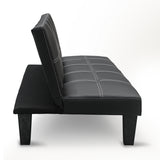 NNEDPE Sarantino 2 Seater Modular Faux Leather Fabric Sofa Bed Couch - Black