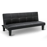 NNEDPE Sarantino 2 Seater Modular Faux Leather Fabric Sofa Bed Couch - Black