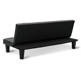 NNEDPE Sarantino 2 Seater Modular Faux Leather Fabric Sofa Bed Couch - Black