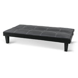 NNEDPE Sarantino 2 Seater Modular Faux Leather Fabric Sofa Bed Couch - Black