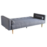 NNEDPE Sarantino 3 Seater Linen Sofa Bed Couch with Pillows - Dark Grey