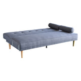 NNEDPE Sarantino 3 Seater Linen Sofa Bed Couch with Pillows - Dark Grey