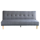 NNEDPE Sarantino 3 Seater Linen Sofa Bed Couch with Pillows - Dark Grey
