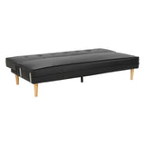 NNEDPE Sarantino 3 Seater Faux Leather Sofa Bed Couch with Pillows - Black