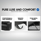 NNEDPE Sarantino Corner Sofa Bed Storage Chaise Couch Faux Leather Black