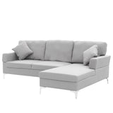 NNEDPE Sarantino Linen Corner Sofa Couch Lounge L-shape w/ Left Chaise L.Grey
