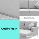 NNEDPE Sarantino Linen Corner Sofa Couch Lounge L-shape w/ Left Chaise L.Grey