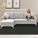 NNEDPE Sarantino Linen Corner Sofa Couch Lounge with Chaise Seat Light Grey