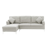 NNEDPE Sarantino Linen Corner Sofa Couch Lounge with Chaise Seat Light Grey