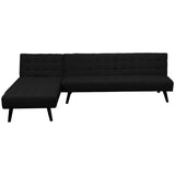NNEDPE Sarantino 3-Seater Corner Sofa Bed Lounge Chaise Couch - Black