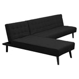 NNEDPE Sarantino 3-Seater Corner Sofa Bed Lounge Chaise Couch - Black