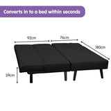 NNEDPE Sarantino 3-Seater Corner Sofa Bed Lounge Chaise Couch - Black