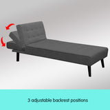 NNEDPE Sarantino 3-Seater Corner Wooden Sofa Bed Lounge Chaise Sofa Dark Grey