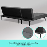 NNEDPE Sarantino 3-Seater Corner Wooden Sofa Bed Lounge Chaise Sofa Dark Grey