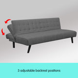 NNEDPE Sarantino 3-Seater Corner Wooden Sofa Bed Lounge Chaise Sofa Dark Grey