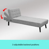 NNEDPE Sarantino 3-Seater Corner Wood Sofa Bed Lounge Chaise Sofa Light Grey