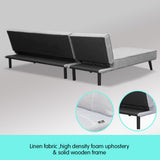 NNEDPE Sarantino 3-Seater Corner Wood Sofa Bed Lounge Chaise Sofa Light Grey