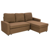 NNEDPE Sarantino 3-Seater Corner Sofa Bed Lounge Storage Chaise Couch Brown