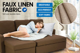 NNEDPE Sarantino 3-Seater Corner Sofa Bed Lounge Storage Chaise Couch Brown