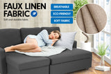 NNEDPE Sarantino 3-Seater Corner Sofa Bed Lounge Storage Chaise Couch Grey