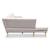 NNEDPE Sarantino Faux Linen Corner Sofa Lounge L-shaped Chaise Light Grey