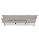 NNEDPE Sarantino Faux Linen Corner Sofa Lounge L-shaped Chaise Light Grey