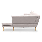 NNEDPE Sarantino Faux Linen Corner Sofa Lounge L-shaped Chaise Light Grey
