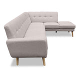 NNEDPE Sarantino Faux Linen Corner Sofa Lounge L-shaped Chaise Light Grey