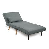 NNEDPE Sarantino Adjustable Chair Single Sofa Bed Faux Linen - Dark Grey