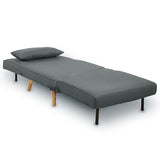 NNEDPE Sarantino Adjustable Chair Single Sofa Bed Faux Linen - Dark Grey