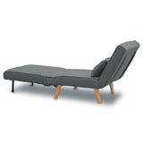 NNEDPE Sarantino Adjustable Chair Single Sofa Bed Faux Linen - Dark Grey