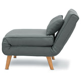 NNEDPE Sarantino Adjustable Chair Single Sofa Bed Faux Linen - Dark Grey
